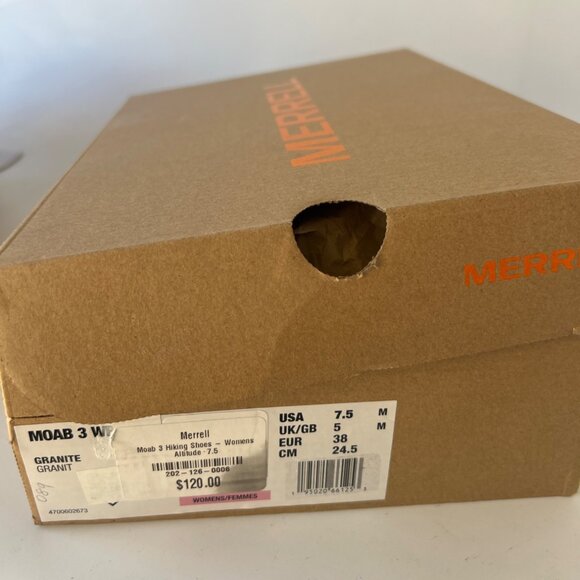 Merrell MOAB 3 Waterproof Granite Women Hiking Boots Size 7.5 M - Picture 9 of 9